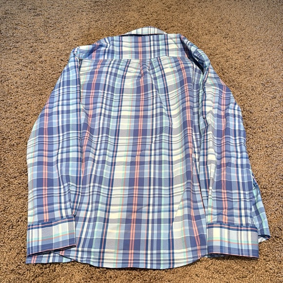 Southern Tide Intercoastal Plaid Blue Coral Shirt - Picture 5 of 5